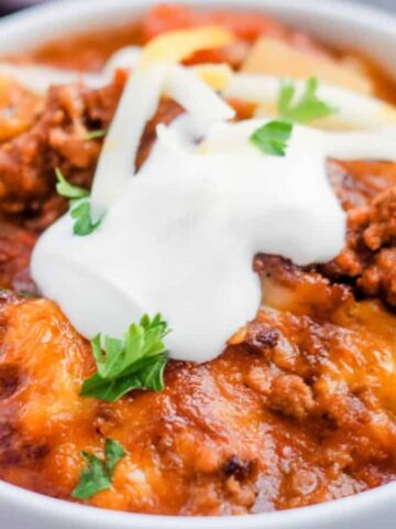 A bowl of taco potato casserole.
