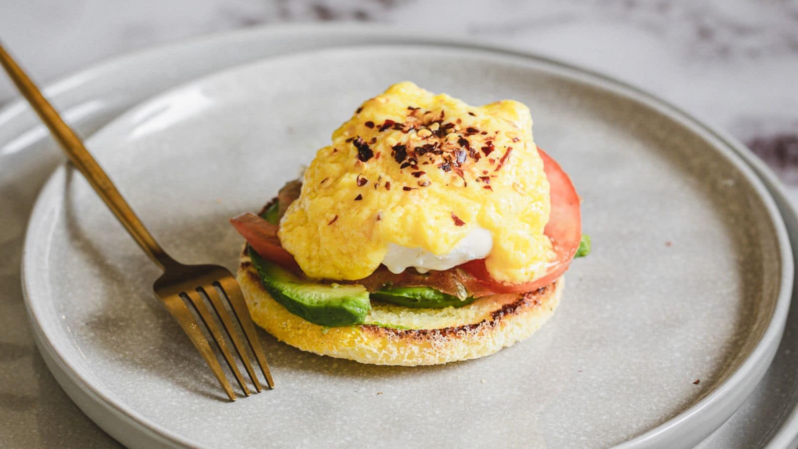Meatless and Vegetarian Eggs Benedict Recipe with Avocado (Gluten free option!).
