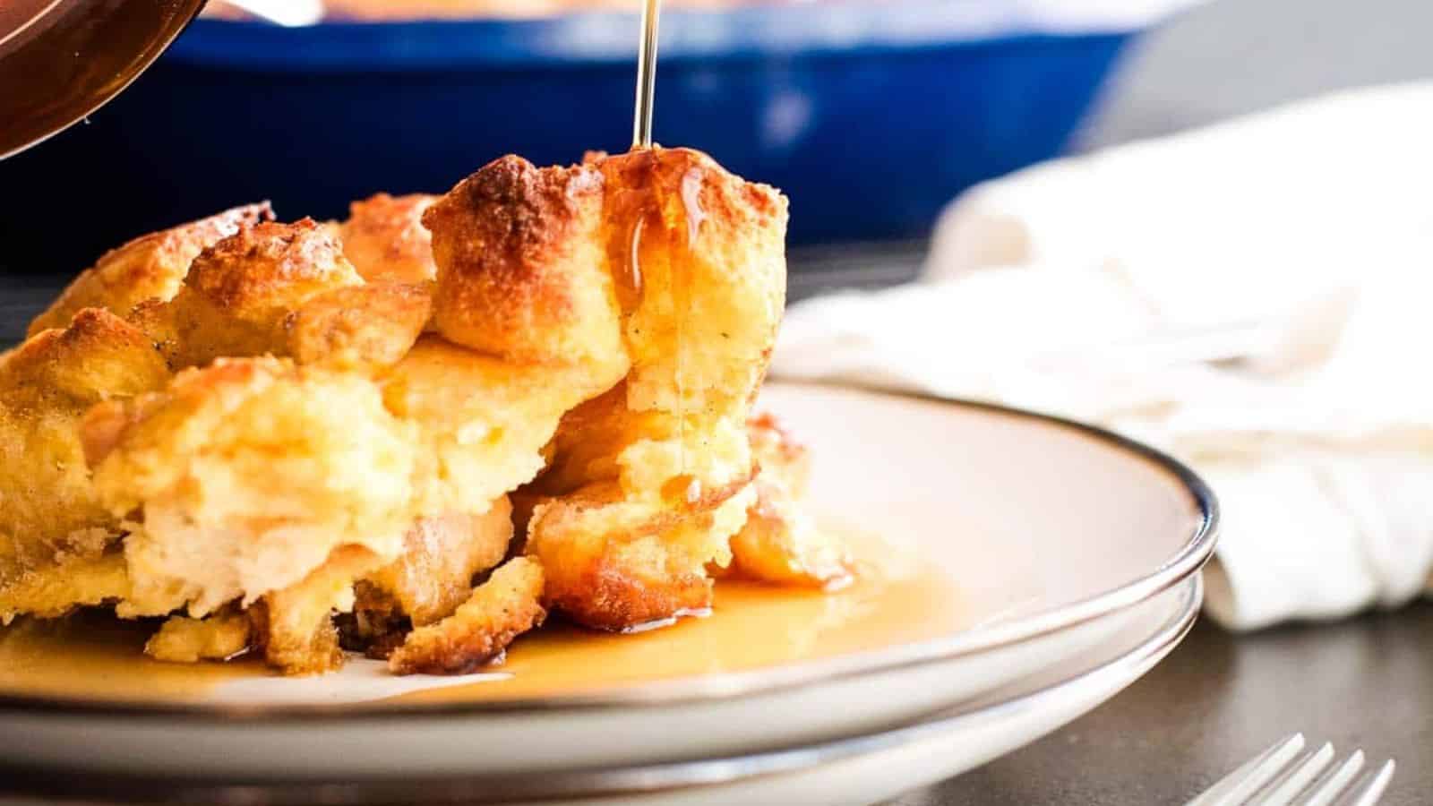 A pan of French toast bake.