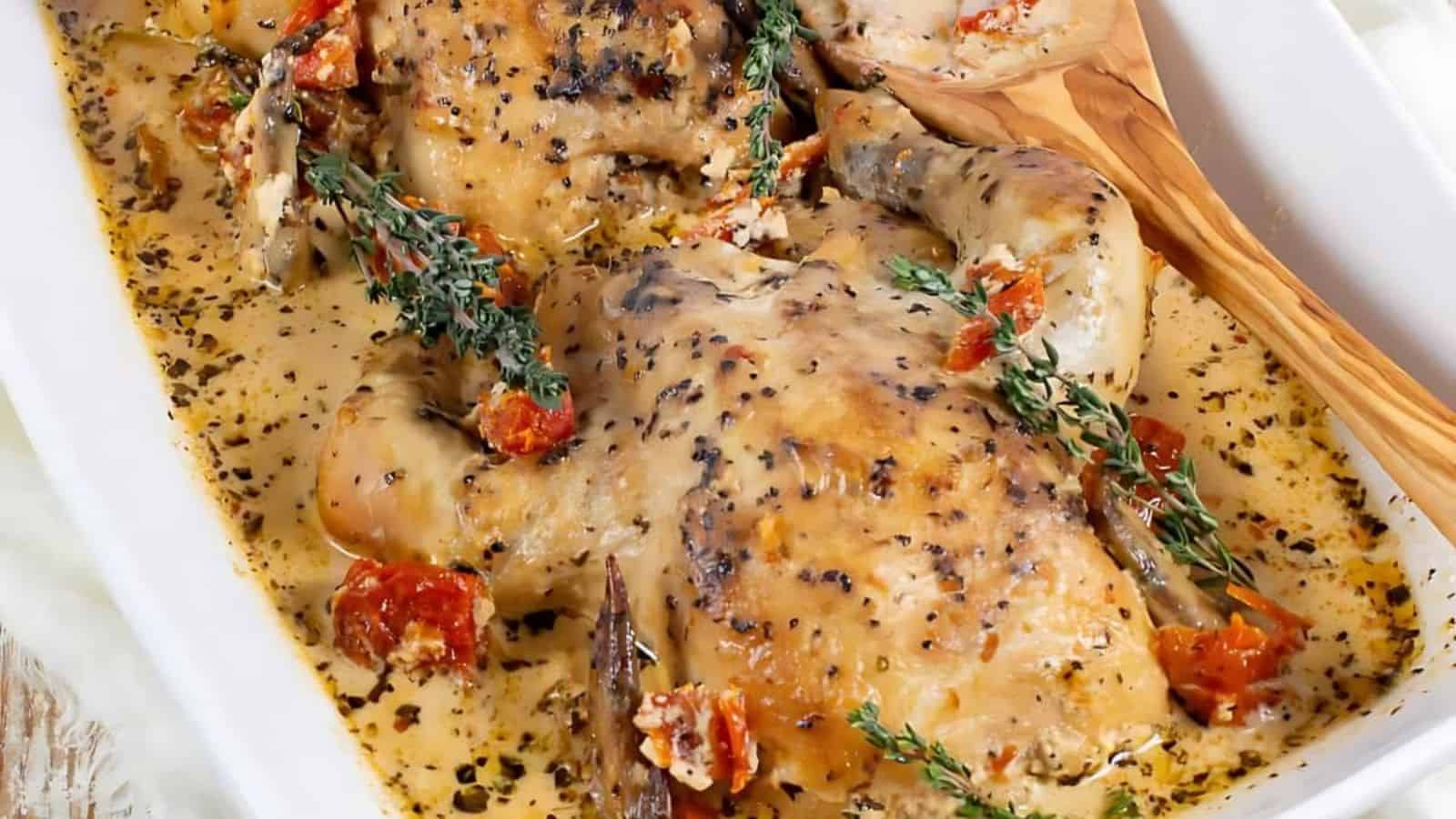 Cornish hens seasoned and cooked in a slow cooker with vegetables.