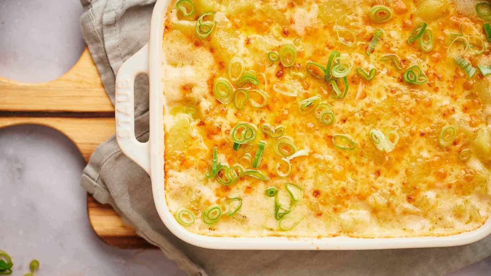 Potato Casserole being served.