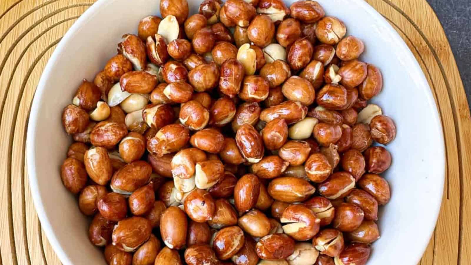 Perfectly roasted peanuts made in the air fryer.